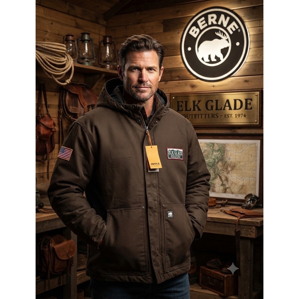 Berne Elk Glade Outfitters Mens XL Tall Brown Canvas Work Jacket CH377BB NWT